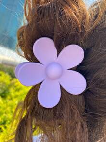 1 Máy Tính Tối Giản Màu Trơn Kích Thước Lớn Thiết Kế Hoa Vuốt Tóc Kẹp Dễ Thương - Nhiều màu - Xem 2