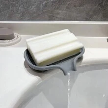 1pc Soap Dish With Water-Draining Silicone Design For Sink, Bathroom, Shower - Multicolor - View 6