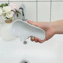 1pc Soap Dish With Water-Draining Silicone Design For Sink, Bathroom, Shower - Multicolor - View 8