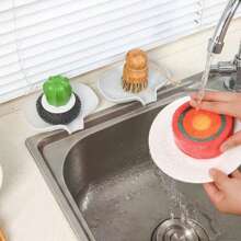 1pc Soap Dish With Water-Draining Silicone Design For Sink, Bathroom, Shower - Multicolor - View 3