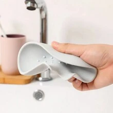 1pc Soap Dish With Water-Draining Silicone Design For Sink, Bathroom, Shower - Multicolor - View 9