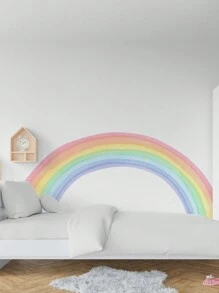 35.4in*72.8in*1pc Arch Cartoon Rainbow Wall Sticker Home Decor Wallpaper Waterproof Sticker Room Living Room Large Watercolor Mural, Sticker, Wall Decal, Vinyl Sticker, Home Decor, Spring Decoration, Home Refresh, Rama Decorative Sticker Gift Birthday Graduation - Multicolor - View 7