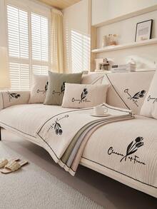 1 Miếng phổ cập Thêu Chenille Đệm sofa , Phong cách Chống bụi bẩn , Chống trượt Khăn Sofa , Chống trầy xước Bọc ghế sofa Đối với Phòng khách Hình chữ L Và 1/2/3/4 Chỗ ngồi Ghế sofa ( Cá nhân ) - Màu be - Xem 6