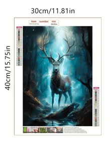 5D Diamond Painting Kit Lightning Deer Full Round Diamond For Adults, DIY Paint & Diamond Art Crystal Embroidery Cross Stitch Art Craft Wall Office Decor 30x40cm/40x50cm