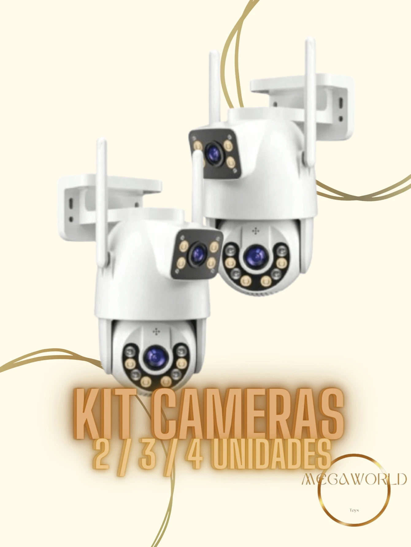 [TECNOLOGIA 2024]Kit com 2/3/4 Câmeras 360° APP ICSEE Wifi! Visão Noturna + Alerta de Movimento em Tempo Real  Proteção Total [FRETE GRÁTIS HOJE] - Branco - Visão 1