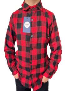 Young Boys Shirts - Red and Black - View 1