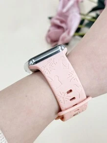 2pcs/Set Bandas de Silicone Esculpidas com Padrão Snack & Firework para Apple Watch 38/40/41/42/44/45/49mm Compatíveis com as Pulseiras do Apple Watch Ultra/9/Se/8/7/6/5/4/3/2/1