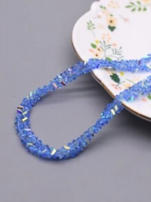 4mm 130 buc. Mărgele de cristal transparente triunghiulare Mărgele de sticlă de cristal de culoare strălucitoare Mărgele libere pentru realizarea de bijuterii, colier de cercei DIY