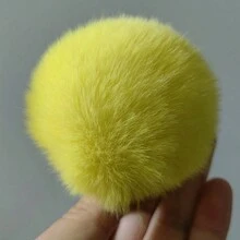 4pcs Lông thỏ Pompom Những quả bóng 8cm Với Đàn hồi Ban nhạc Nhân tạo lông tơ Mềm mại DIY Pom Poms Thủ công Quần áo May vá Thủ công mỹ nghệ Quân nhu - Màu vàng - Xem 13