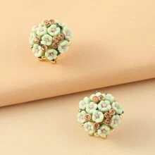 Bông tai trang trí hoa - trắng - Xem 7