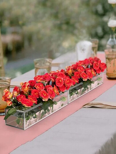 1pc Vaso de flores de acrílico transparente para hidroponia, caixa de ornamentos de flores eternas, suporte de planta de decoração para casa, anti-vazamento, arranjo de flores de mesa de casamento, decoração de mesa, melhores presentes