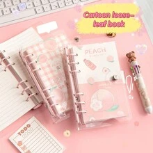 1 Cuaderno De Hojas Sueltas Con Estilo De Caricatura Para Estudiantes Y Adolescentes - Multicolor - Ver 3