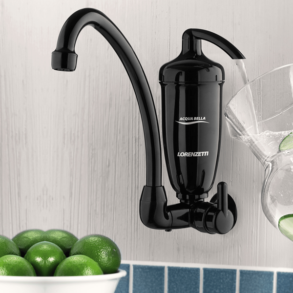 Purificador com Torneira Acqua Bella Preto Lorenzetti - Parede