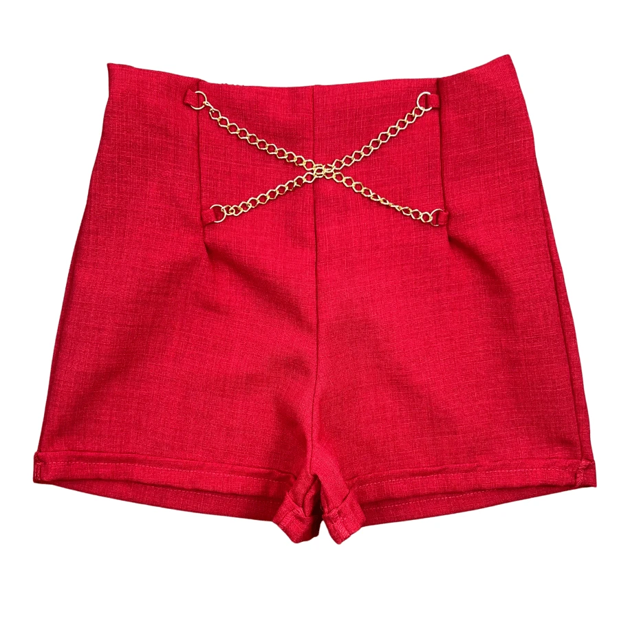 Women Shorts - 紅色 - 查看 1
