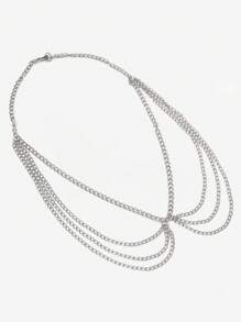1 Dây xích eo nhiều lớp tua rua bạc gợi cảm dành cho nữ Thích hợp cho hộp đêm, tiệc tùng và mặc hàng ngày Dây nịt dạo phố Halloween Ngày lễ tình nhân Lễ tình nhân Mùa hè, Trường học Mùa thu, Mùa thu, Halloween - Bạc - Xem 4