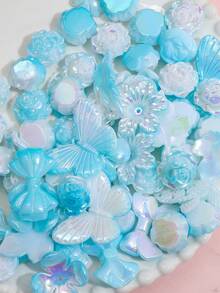 40-500克6-20毫米壓克力漸變夢幻巴洛克奶油色珠子,多款式顏色,鬆散間隔珠子,適用於珠寶製作diy迷人手鍊、鑰匙袋、手機掛件和手工藝用品 - 奶油系 - 查看 3