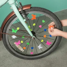1入組26顆自行車輻釘珠,適用於單車配件,裝飾,塑料蝴蝶和魚形輻釘珠裝飾品