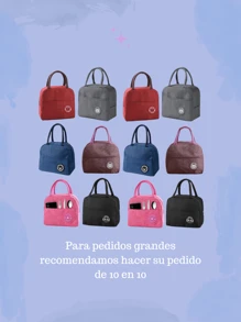 12 pz Lonchera Térmica Bolsa De Almuerzo COLORES AL AZAR - Multicolor - Ver 6