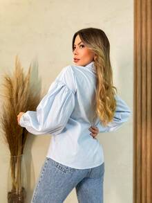 Women Blouses - Màu xanh nhạt - Xem 3