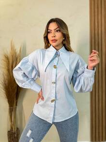 Women Blouses - Màu xanh nhạt - Xem 1