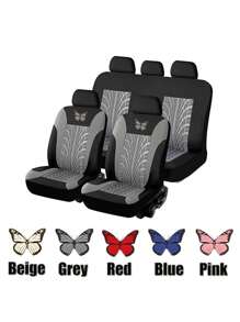 5 Ghế ô tô bìa Bộ , phổ cập Phù hợp Đối với , Bao gồm 2 Mặt trước Chỗ ngồi bìa , 1 Ở phía sau Ghế sau Che phủ , 1 Ở phía sau Bọc đệm ghế , Và 5 Tựa đầu Chế tạo Của Đặc biệt Dập nổi Và In Loại bướm Vải Polyester , Phù hợp 4MM Bọt , Đối với Trung bình Và Nhỏ bé - Xám - Xem 1