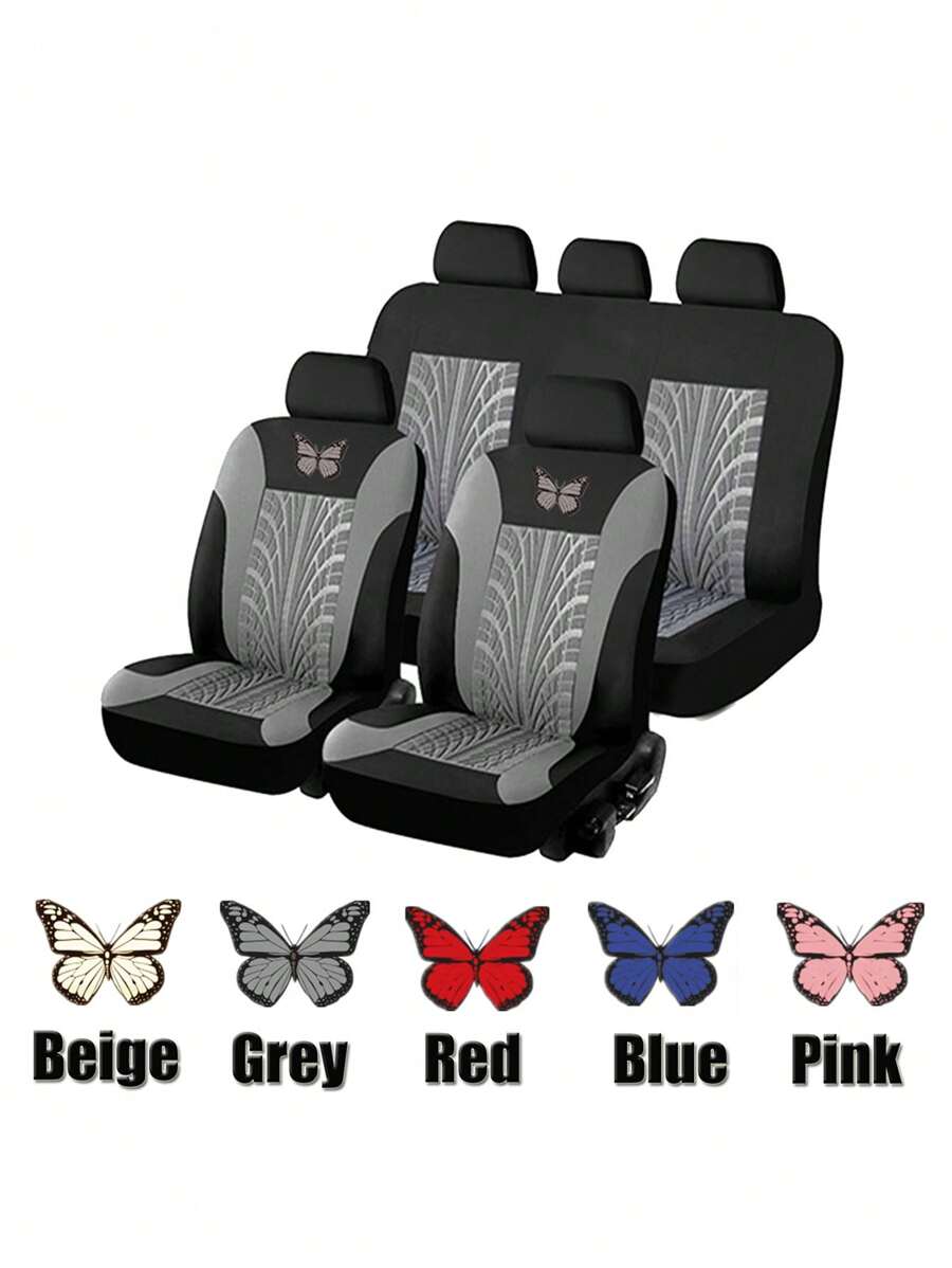 5 Ghế ô tô bìa Bộ , phổ cập Phù hợp Đối với , Bao gồm 2 Mặt trước Chỗ ngồi bìa , 1 Ở phía sau Ghế sau Che phủ , 1 Ở phía sau Bọc đệm ghế , Và 5 Tựa đầu Chế tạo Của Đặc biệt Dập nổi Và In Loại bướm Vải Polyester , Phù hợp 4MM Bọt , Đối với Trung bình Và Nhỏ bé - Xám - Xem 1