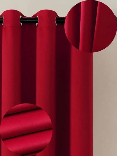 1件装遮光窗帘，带孔眼，户外遮光窗帘，家用遮光窗帘，厨房窗帘，房间装饰窗帘，户外遮光窗帘，窗户装饰窗帘，黑色窗帘，白色窗帘，遮光窗帘，隔热窗帘，纯色现代涤纶混纺涤纶纤维卧室客厅阳台带孔眼窗帘