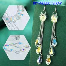 20pcs/Set Crystal AB Colour Glass Crystal Waterdrop Pendants/Austria Style Crystal Glass Teardrop/DIY Crystal Pendants/DIY Glass Beads For Bracelet/Anklet/Necklace/Earrings Jewelry Makings/DIY Keychain/DIY Christmas Gifts/DIY Jewelry Accessories&Ornaments