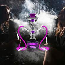 Hookah Set With Everything 2 Hose 16" Premium Hookah Shisha Set - Purple - View 2