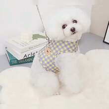 Mới Mùa xuân/Mùa hè Quần áo thú cưng Đối với Teddy , Chó phốc sóc , , Dễ thương Gấu Thiết kế kẻ sọc Ngực Và Trở lại - Màu tím - Xem 4