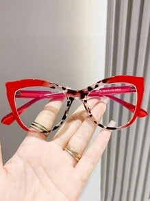 1 件女士新款不对称渐变猫眼眼镜框，时尚