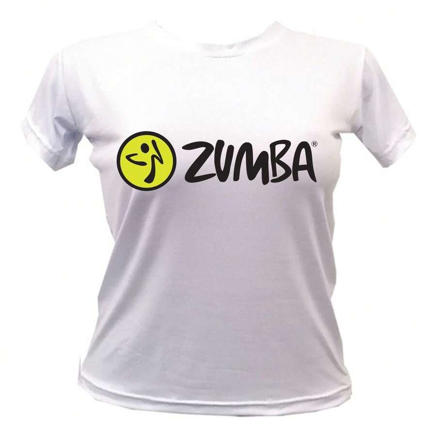 PLAYERA DEPORTE ZUMBA BAILE GIMNASIA (14) LETRAS - Blanco - Ver 1