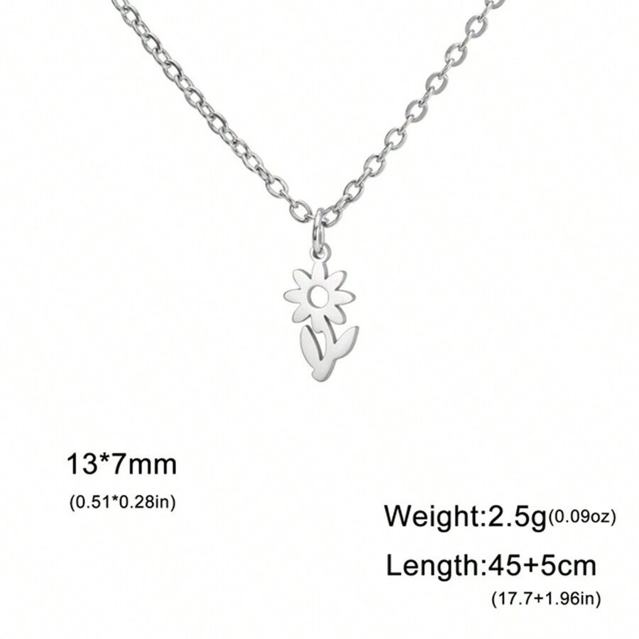 1pc Women's Simple Stainless Steel Scissors Comb & Small Flower Shaped