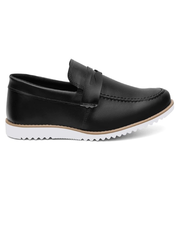 Sapato Social Masculino Brilhoso Confortável Estilo Clássico Solado Branco e Caramelo