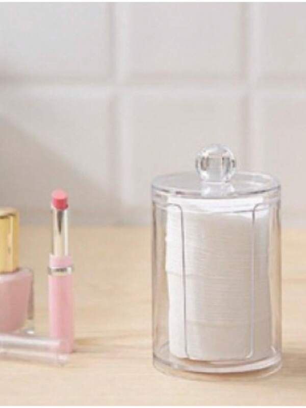 01 peça Porta Algodão Em Disco Pote Com Tampa Transparente Multiuso TRC6809