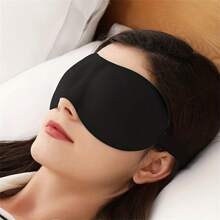 Natural Silk Eye Mask For Sleeping, Super Smooth Sleeping Mask For Women And Men-Fully Adjustable Strap Travel Essentials Camping - Black - View 1