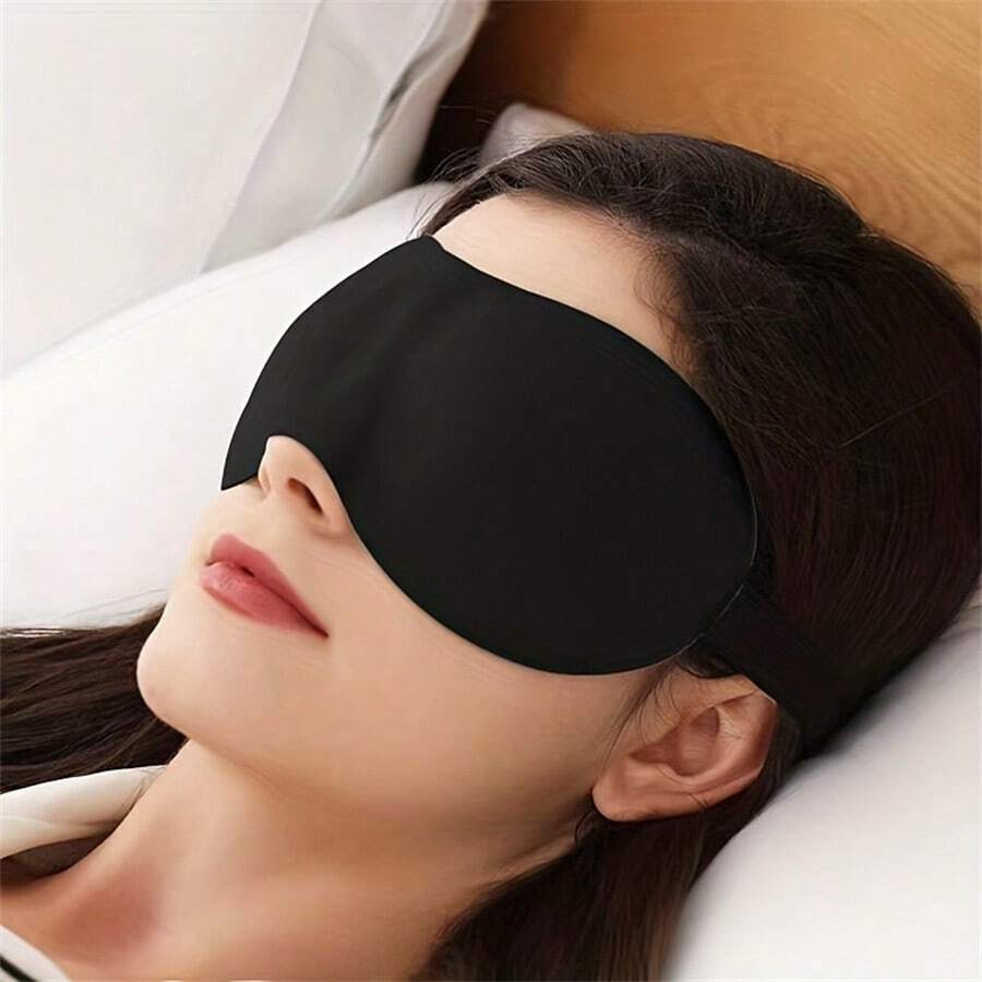 Natural Silk Eye Mask For Sleeping, Super Smooth Sleeping Mask For Women And Men-Fully Adjustable Strap Travel Essentials Camping - Black - View 1