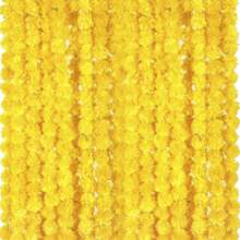 Decoración de guirnalda de tagetes, 1/5 guirnalda artificial de tagetes de 60 pulgadas (aproximadamente 1,5 metros) de largo, decorada con guirnalda de bodas, adecuada para viniha, bodas, eventos y otras ocasiones. - Amarillo - Ver 5
