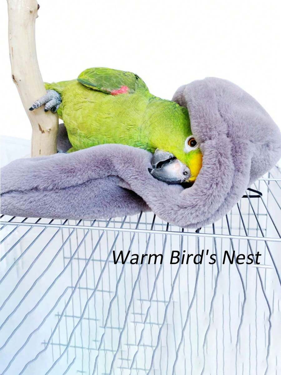 鳥類用品,鳥棉被鸚鵡籠內依偎小動物庇護所罩子毛絨床上用品,適用於鸚鵡,鸚鵡類,小愛情鳥,鴿子 - 灰色 - 查看 1