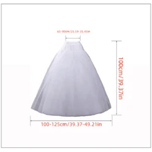 一件白色女式裙撑，适合新娘礼服、衬裙、洛丽塔礼服、舞会礼服、衬裙、正式礼服、舞会礼服、角色扮演、裙摆装饰、超蓬松裙、及地裙、表演裙、拍照道具、大直径裙撑，可调节。万圣节秋季女士服装