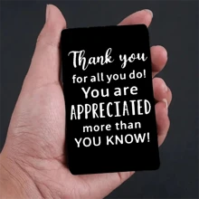 1PC Wallet Insert  Card Thank You For All You Do Appreciation Gift  Gift For Coworkers Doctors Nurses Teachers Volunteer Social Workers - Black - View 4