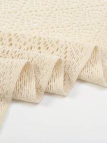 1 Máy Tính Nữ Mới Xuất Hiện Đồng Màu Hình Tam Giác Dệt Kim Khăn Có Tua Rua Viền Viền Boho - Màu be - Xem 5