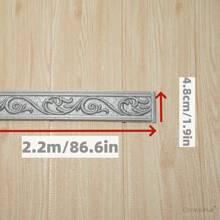 1 Rollo, 2.2m, Adhesivo 3D Plástico Estereoscópico Grabado, Material XPE, Cintura Tallada, Minimalista Europeo, Floral, Antichoque, Impermeable, Decoración del Hogar, Renovación, Lechada de Azulejos, Marcos de Puertas y Ventanas, Bordes de Fondo de TV, Zócalos, Pegatinas, Vinilos Decorativos para el Hogar, Artículos de Decoración Primaveral para Refrescar su Hogar, Pegatinas de Decoración Rama