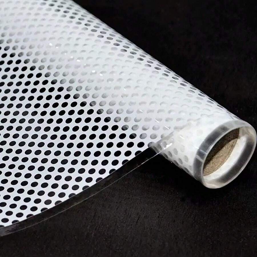 1 Roll Stained Glass Window Privacy Film - Non-Adhesive, UV Sun Blocking, One-Way Perforated ...