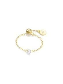 SereneSpark 1件925纯银可调节宝石链戒指，优雅女士饰品 - 60106700616C - 查看 5
