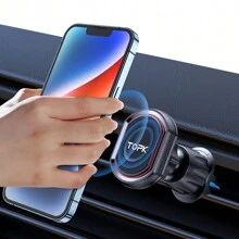 TOPK Magnetic Phone Car Mount,TOPK Dashboard Industrial-Strength Suction Cup Car Phone Mount Holder With 6 Strong Magnets Compatible With All Phones - Black - View 4