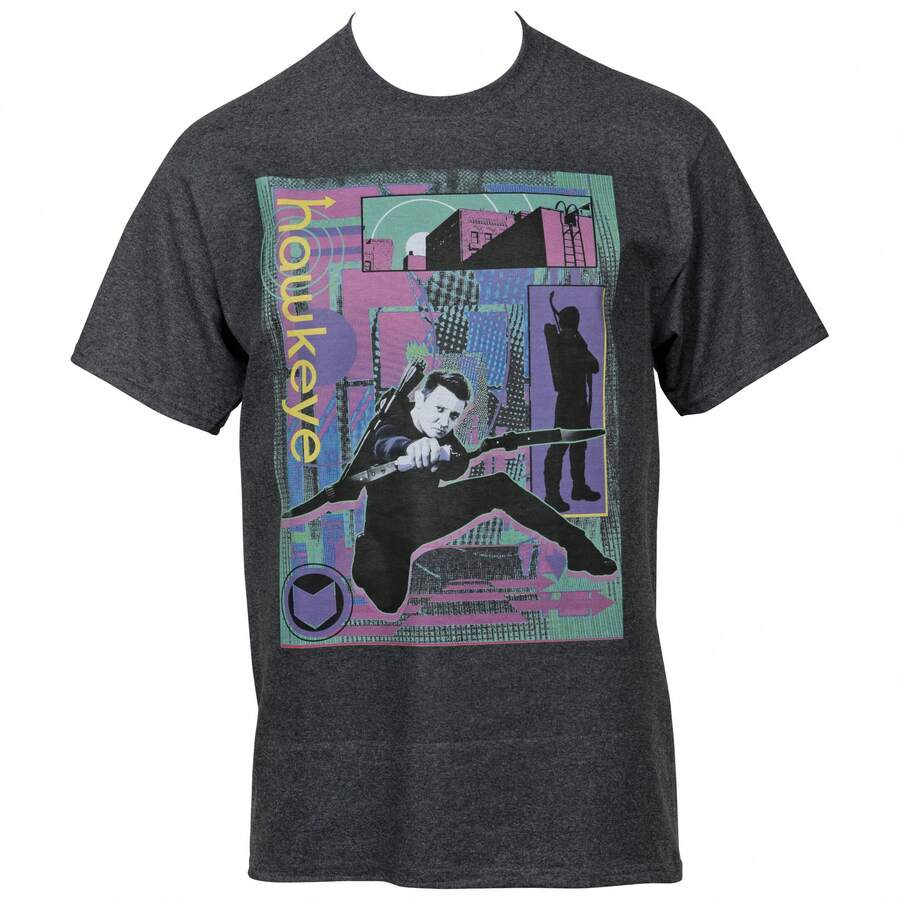 Marvel Studios Hawkeye Series Neon I Am Hawkeye T-Shirt - Grey - View 1