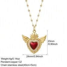 1pc Fashionable Women's Red Heart Pendant Necklace With Multiple Styles To Choose, Great Gift For Mother's Day Or Festival To Girlfriend Valentines,Mom,Mother,Mother's Day,Gift