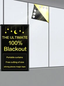 1入升級版便攜式貼式遮光窗簾,臨時遮光百葉窗,適用於嬰兒房、臥室、旅行-易於安裝 - 白色 - 查看 1