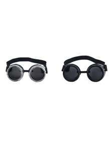 1PC Unisex Multi-Color Retro Steampunk Glasses, Round Personalized Cycling Fashion Glasses, Gothic Style Goggles Street - Multicolor - View 6
